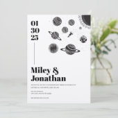 Invitation Space Stars Planètes Sun Moon Mariage moderne (Debout devant)