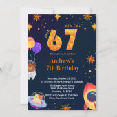 Invitation Space Theme I Was 6 Now I’m 7 Boy Birthday (Devant)