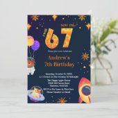 Invitation Space Theme I Was 6 Now I’m 7 Boy Birthday (Debout devant)