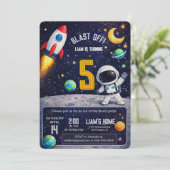 Invitation Space Themed Birthday Blast Off Outer Space (Debout devant)