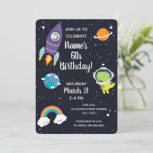 Invitation Space Unicorn Dinosaur Galaxy (Debout devant)