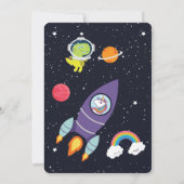 Invitation Space Unicorn Dinosaur Galaxy (Dos)