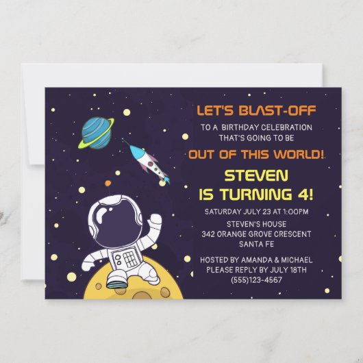 Invitation Spaceman Explorant l'espace extra-atmosphérique An (Devant)
