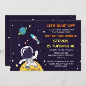 Invitation Spaceman Explorant l'espace extra-atmosphérique An (Devant / Derrière)