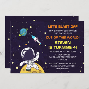 Invitation Spaceman Explorant l'espace extra-atmosphérique An