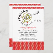 Invitation Spaghetti Italienne (Devant / Derrière)