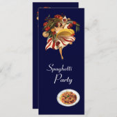 INVITATION SPAGHETTI PARTY DANCE, CUISINE ITALIENNE ET TOMATE (Devant / Derrière)