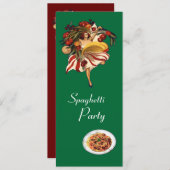 INVITATION SPAGHETTI PARTY DANCE, CUISINE ITALIENNE ET TOMATE (Devant / Derrière)
