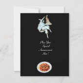 Invitation SPAGHETTI PARTY, ITALIAN KITCHEN dîner rouge, brun (Dos)