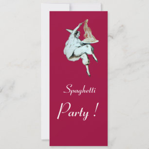 Invitation SPAGHETTI PARTY, ITALIAN KITCHEN dîner rouge, brun