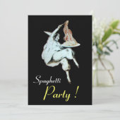 Invitation SPAGHETTI PARTY, ITALIAN KITCHEN dîner rouge, brun (Debout devant)