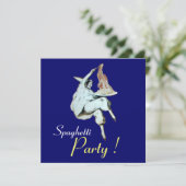 Invitation SPAGHETTI PARTY, ITALIEN KITCHEN dîner bleu (Debout devant)