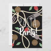 Invitation Spaghetti Pasta italien Diner Ustensiles Boules de (Devant)