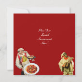 Invitation SPAGHETTI & PIZZA PARTY, CUISINE ITALIENNE rouge b (Dos)