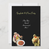 Invitation SPAGHETTI & PIZZA PARTY, RESTAURANT noir rouge (Dos)