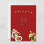 Invitation SPAGHETTI & PIZZA PARTY, RESTAURANT noir rouge (Dos)