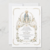 Invitation Spanish Boda Catholic Virgin Mary Nuptial Mass  (Devant)