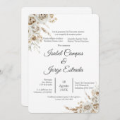 Invitation Spanish Boho Floral Wedding (Devant / Derrière)