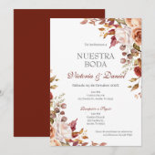 Invitation Spanish Boho Floral Wedding (Devant / Derrière)