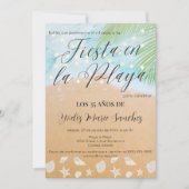 Invitation Spanish Chic Beach Sandy Shore 35ème anniversaire  (Devant)