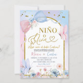 Invitation Spanish Coquette Blush Nino o Nina Gender Reveal (Devant)