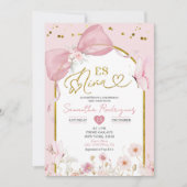 Invitation Spanish Coquette Blush Pink Butterfly Es Nina (Devant)