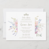 Invitation Spanish Delicate Spring Quinceañera Soft Floral (Devant)