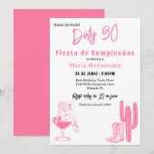 Invitation Spanish Dirty 30 Western Fiesta 30e anniversaire (Devant / Derrière)