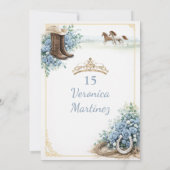 Invitation Spanish Dusty Blue Charro Princess Sweet 15 Años (Dos)
