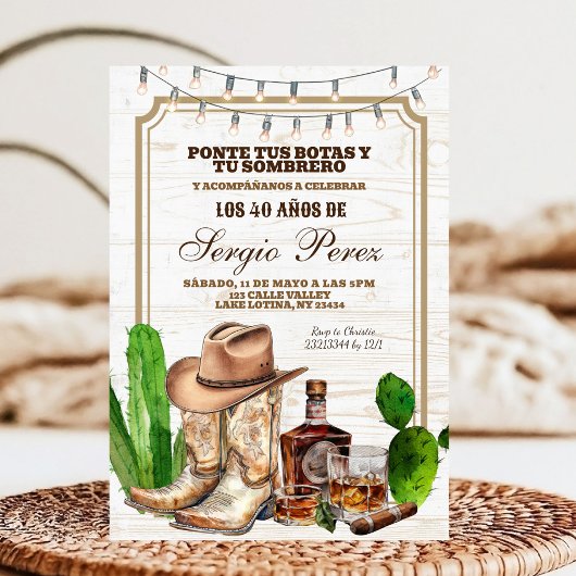 Invitation Spanish Mexican Cowboy Adult Man