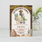 Invitation Spanish Mexican Wild West Cowboy turning one (Debout devant)