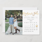 Invitation Spanish Photo Save the Date Calendar faux gold (Devant)