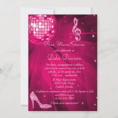 Invitation Spanish Pink Disco Ball & Sparkle Heels Sweet 16 (Dos)