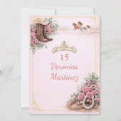 Invitation Spanish Pink Floral Charro Girl Country 15 Años (Dos)
