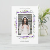 Invitation Spanish Quinceañera Photo Flower Branches (Debout devant)