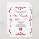 Invitation Spanish Valentines day  (Devant / Derrière)