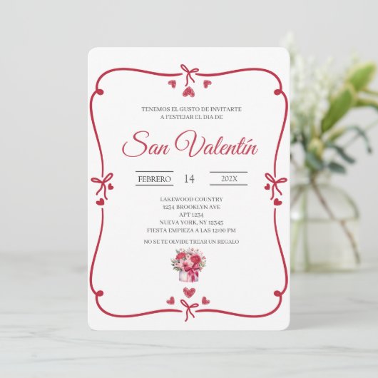 Invitation Spanish Valentines day  (Debout devant)