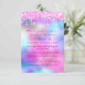 Invitation Spark Glitter Drips Rose Drips Mariage Douce 16e (Debout devant)