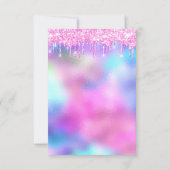 Invitation Spark Glitter Drips Rose Drips Mariage Douce 16e (Dos)