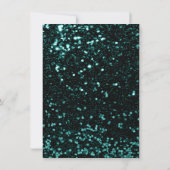 Invitation Spark Metallic Noir Paillette Glitter Turquoise Ma (Dos)