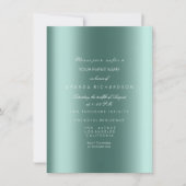 Invitation Spark Metallic Noir Paillette Glitter Turquoise Ma (Devant)