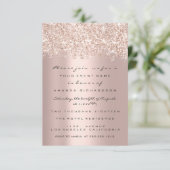 Invitation Spark Parties scintillant Confett Rose Gold Bridal (Debout devant)