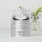 Invitation Spark Sweet 16th Drip Maquillage nuptiale gris de  (Debout devant)