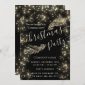 Invitation Sparke luxueuse branche de pin entreprise Noël (Devant / Derrière)