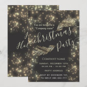 Invitation Sparke luxueuse branche de pin entreprise Noël (Devant / Derrière)