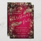 Invitation Sparke luxueuse branche de pin entreprise Noël (Devant / Derrière)