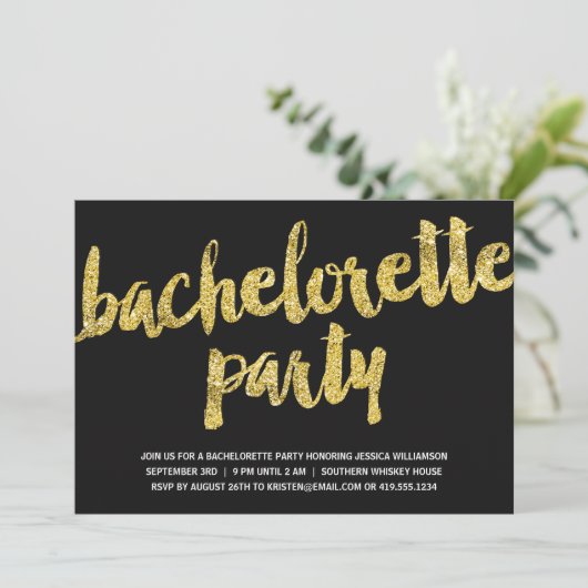 Invitation Sparkings en or| Parties scintillant Look Bachelor (Debout devant)