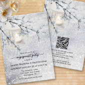 Invitation Sparkings neige hiver QR Code engagement Partie