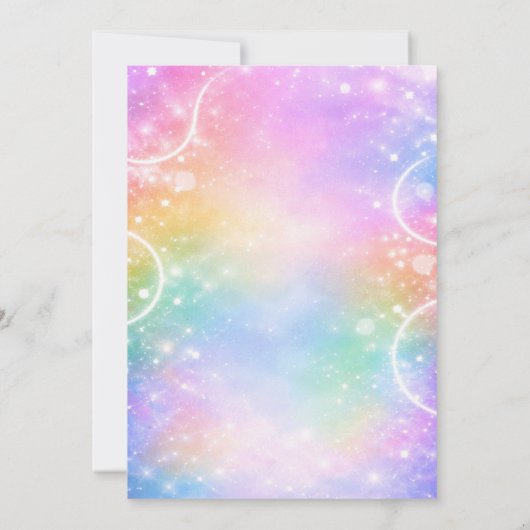 Invitation Sparkle Disco Ball Pastel Rainbow Second Birthday  (Dos)