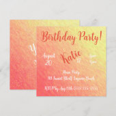 Invitation Sparkle du lever du soleil - Anniversaire (Devant / Derrière)